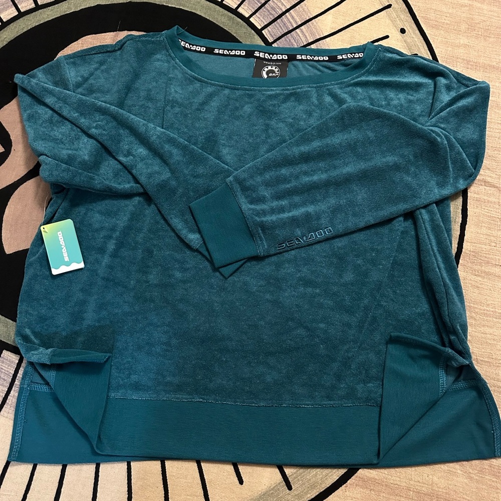 Blue Relaxed Boxy Long Sleeve Sweatshirt
